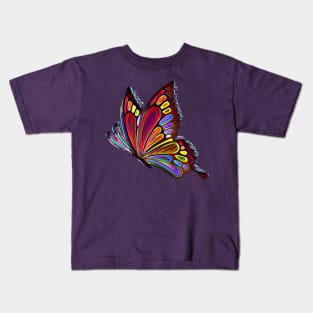 Wild and Colorful Butterfly Art Kids T-Shirt